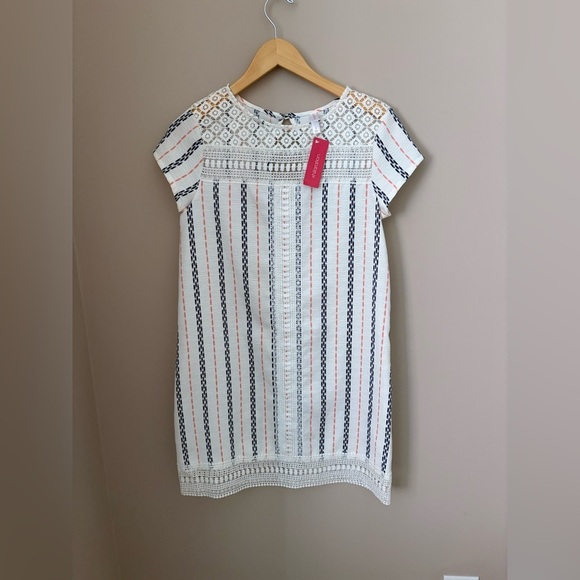 Xhilaration Dresses & Skirts - Xhilaration Women's S Boho Chic Striped Crochet Lace Trim Shift Dress